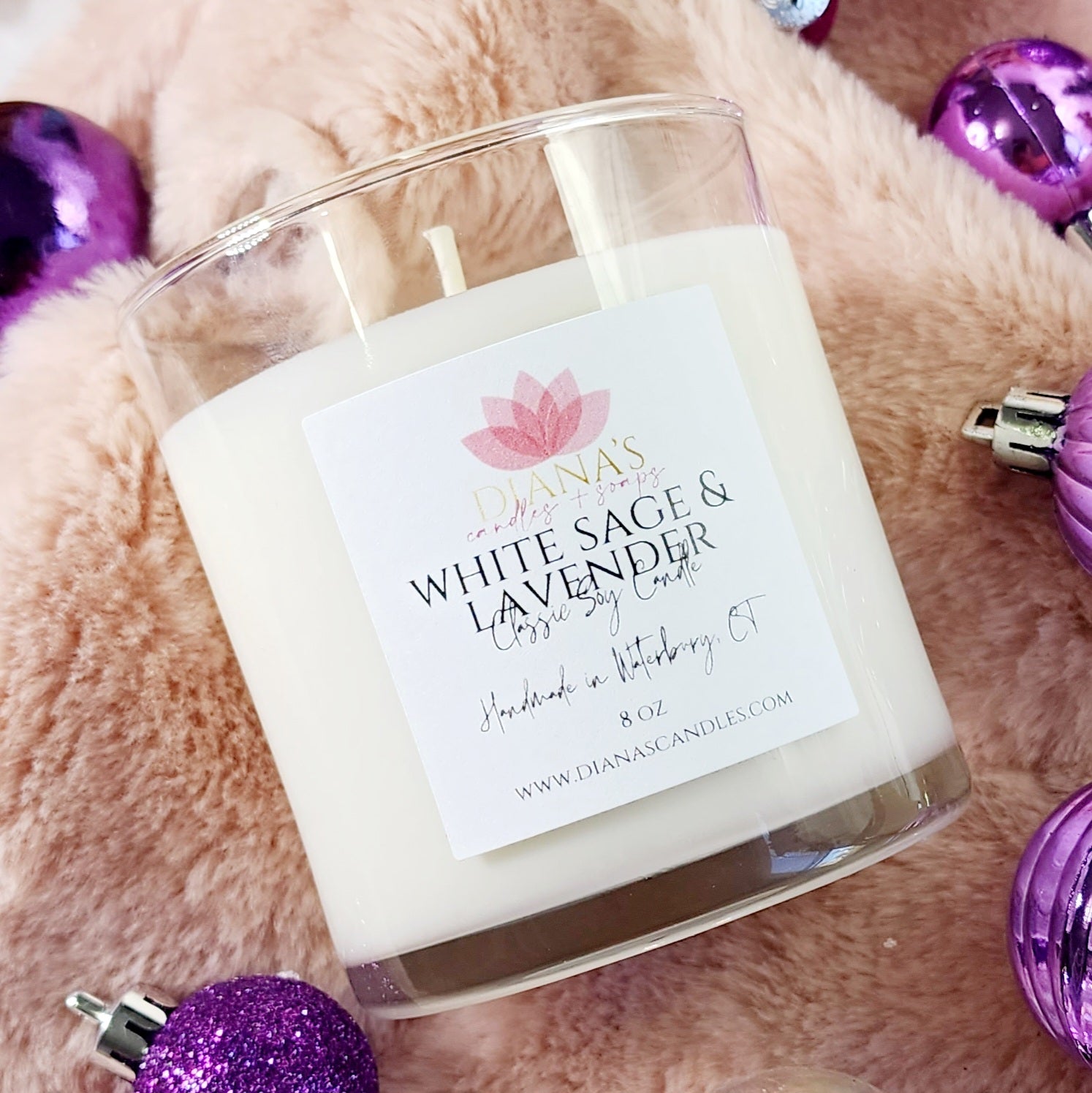 White Sage & Lavender Candle - Diana's Candles and Soaps 