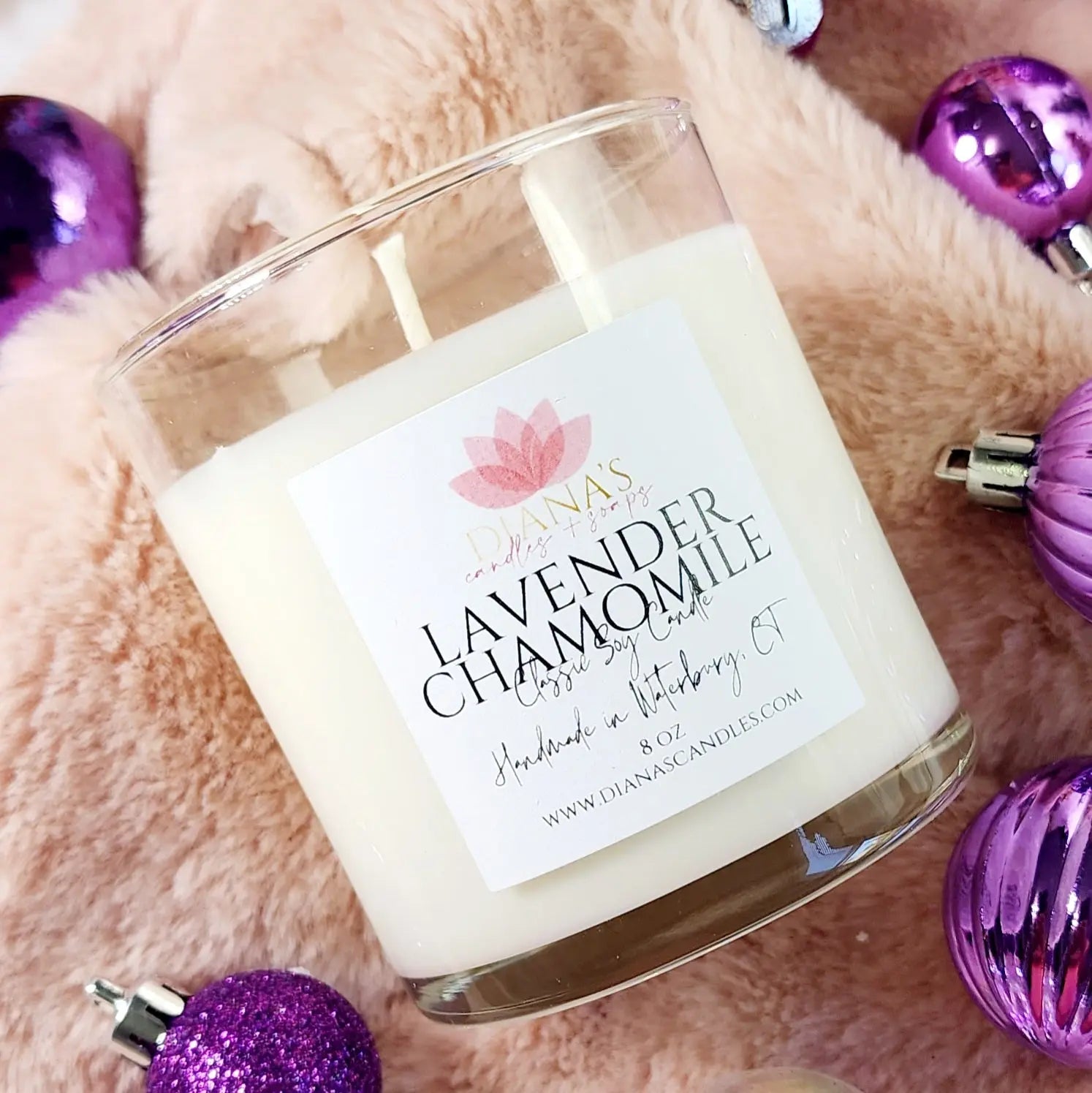 Lavender & Chamomile Jar Candle - Diana's Candles and Soaps 