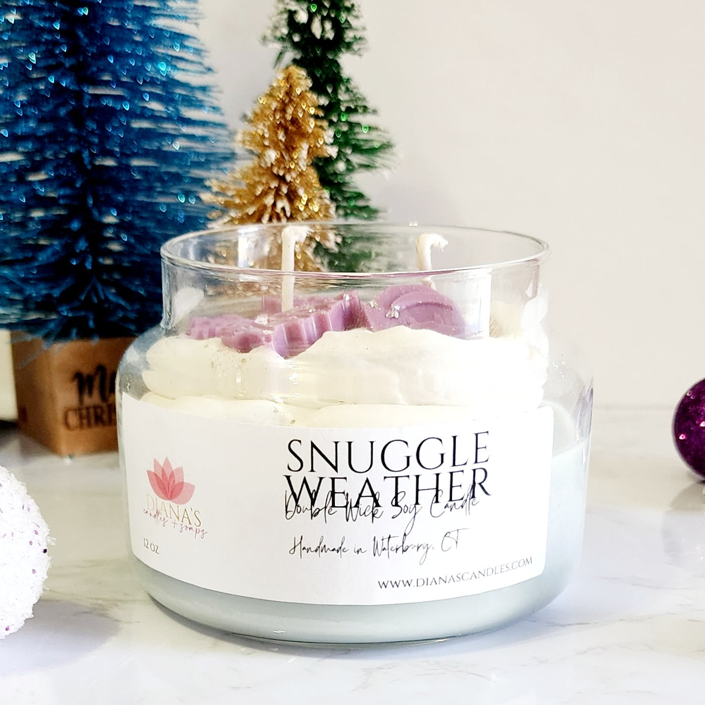 Snuggle Weather Double Wick Candle Diana's Candles and Soaps 