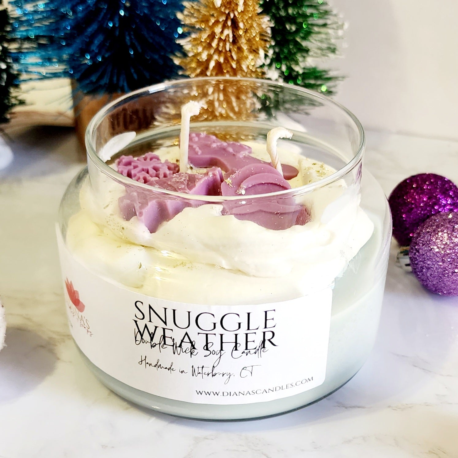 Snuggle Weather Double Wick Candle Diana's Candles and Soaps 