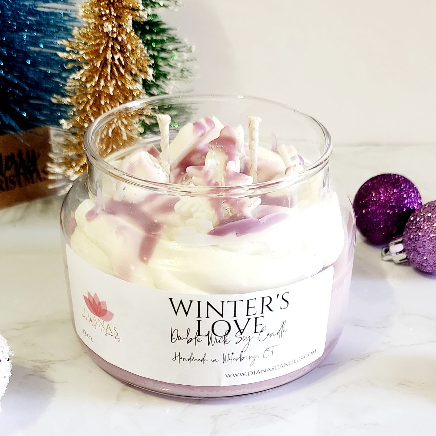 Winter's Love Double Wick Candle Diana's Candles and Soaps 