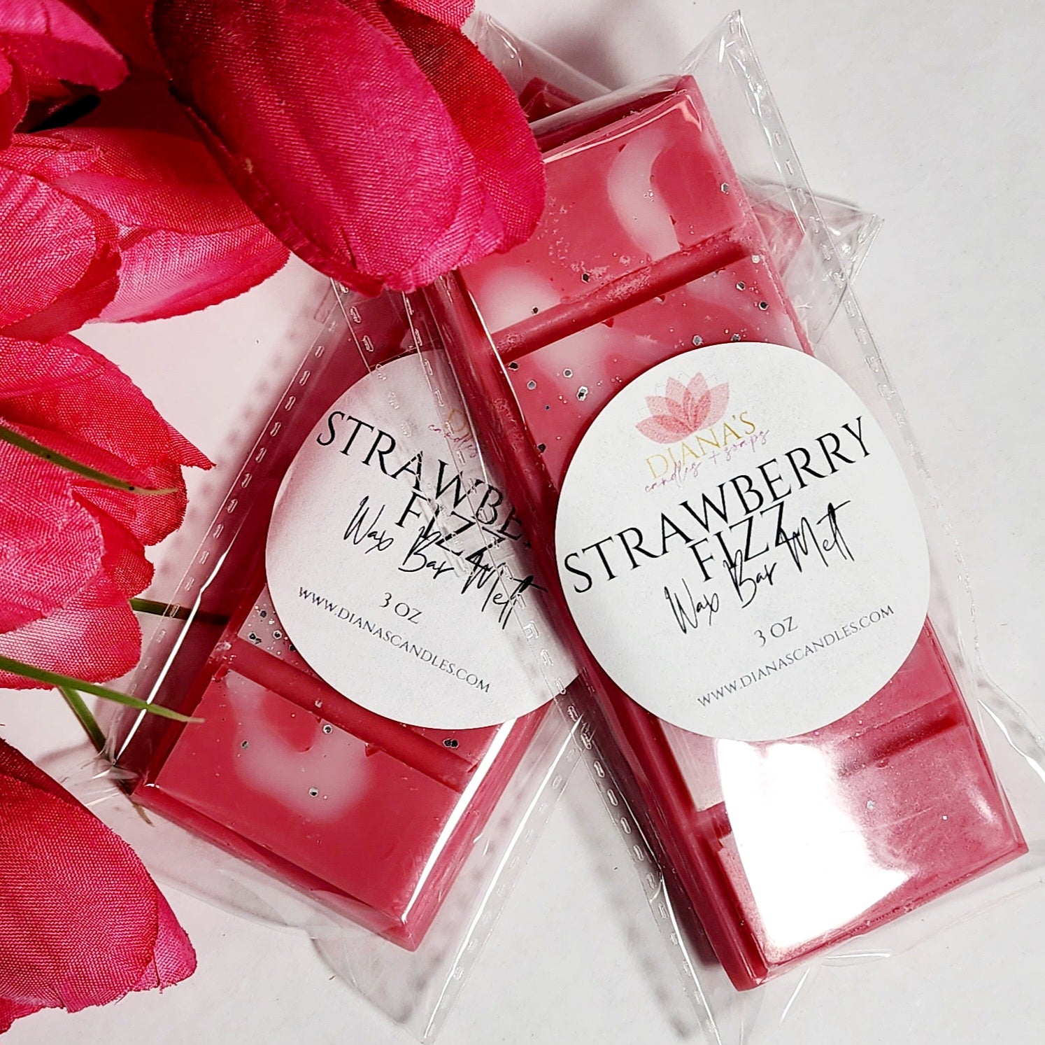 Strawberry Fizz Wax Snap Bar Diana's Candles and Soaps 