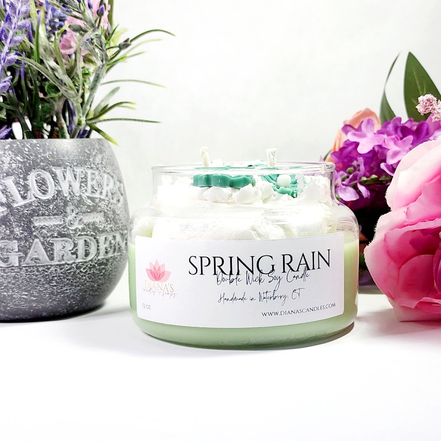 Spring Rain Double Wick Candle Diana's Candles and Soaps 